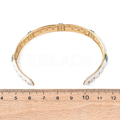 304 Stainless Steel Enamel Cuff Bangles for Women BJEW-H637-02B-G-1