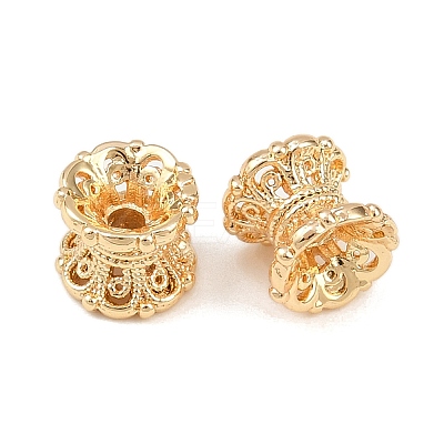 Brass Double Bead Caps KK-K407-42G-1