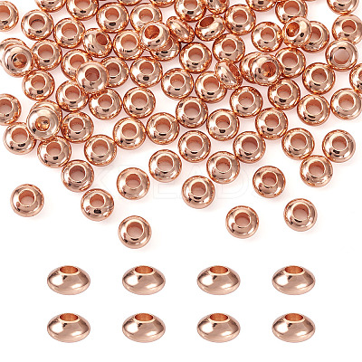 100Pcs Brass Flat Round Spacer Beads KK-MP0001-01-1