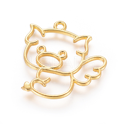 Zinc Alloy Open Back Bezel Pendants PALLOY-E564-03G-1