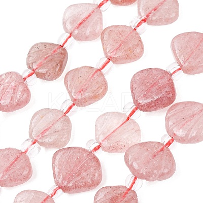Natural Strawberry Quartz Carved Beads Strands G-H339-A04-01-1