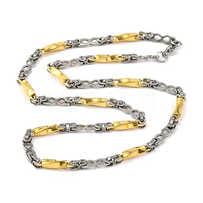 201 Stainless Steel Twist Links Chain Necklace NJEW-F22-39Q-GP-1