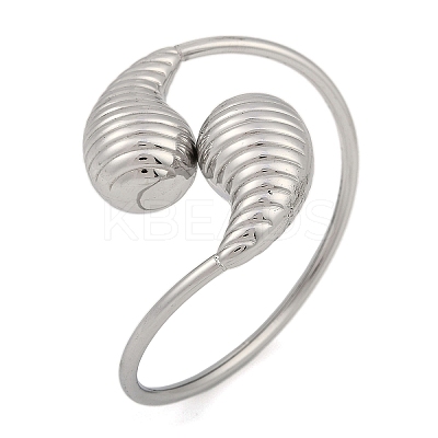 Non-Tarnish 304 Stainless Steel Grooved Teardrop Bangles BJEW-M042-02P-1