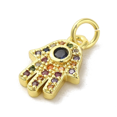 Brass Micro Pave Cubic Zirconia Charms KK-M283-13C-02-1