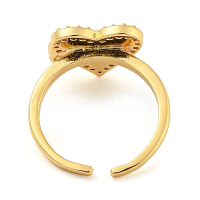 Brass Micro Pave Cubic Zirconia Open Finger Ring RJEW-C069-04G-1