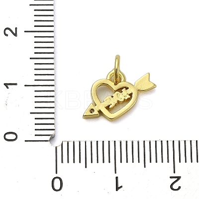 Heart Theme Brass Micro Pave Cubic Zirconia Charms KK-H475-56G-07-1