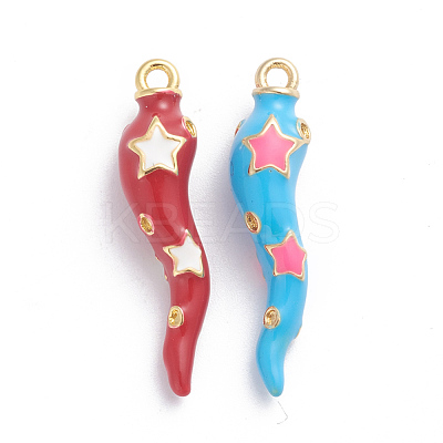 Brass Enamel Pendants KK-I671-10G-1