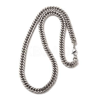 8MM 304 Stainless Steel Cuban Link Chain Necklaces for Men NJEW-B134-03B-P-1
