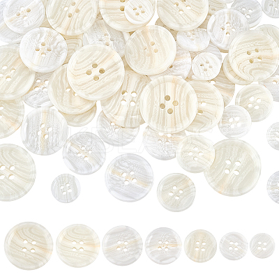 70Pcs 7 Styles Resin Buttons BUTT-PH0001-73-1