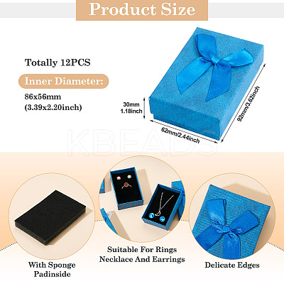 Rectangle Paper Jewelry Set Storage Gift Boxes with Bowknot CON-TAC0014-12F-1