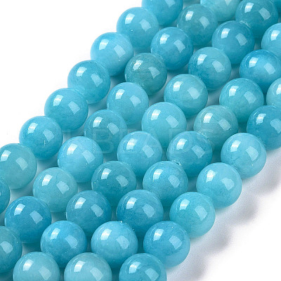 Natural Mashan Jade Round Beads Strands G-D263-8mm-XS28-1