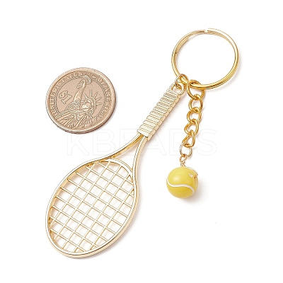 304 Stainless Steel Alloy Acrylic Tennis Keychain KEYC-JKC01218-1