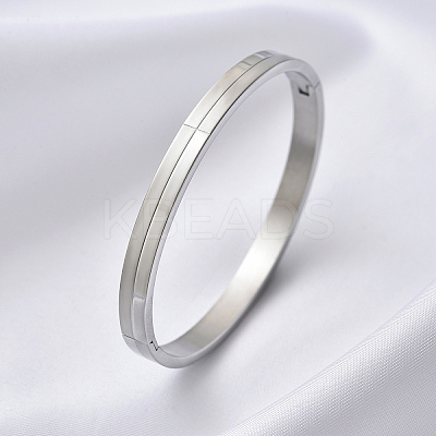 Minimalist 201 Stainless Steel Rhinestone Bangles QW4911-2-1