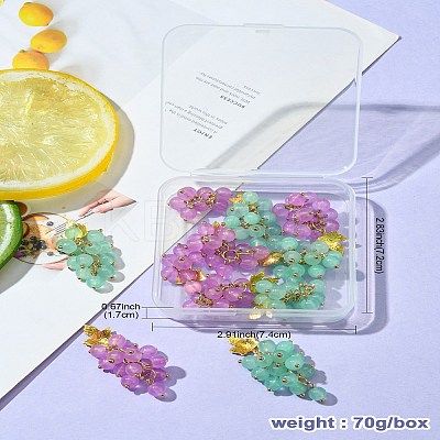 10Pcs 2 Colors Imitation Jade Glass Pendants FIND-CJ0002-05-1