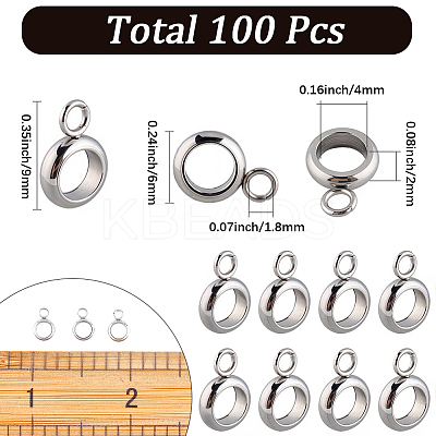 100Pcs 201 Stainless Steel Tube Bails STAS-SC0010-75-1