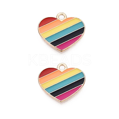 Rainbow Color Pride Alloy Enamel Pendants ENAM-K067-16-1