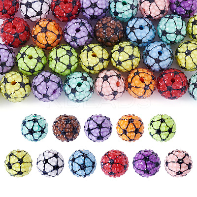 30Pcs Sport Theme Resin Rhinestone Beads RESI-TA0003-96A-1