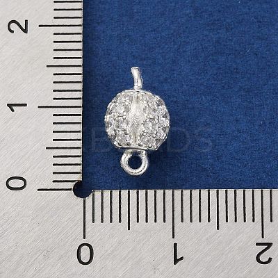 Brass Micro Pave Clear Cubic Zirconia Connector Charms KK-A230-06C-S-1