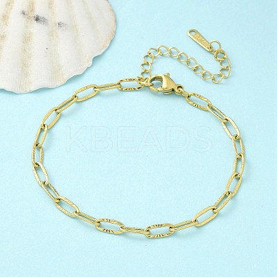 304 Stainless Steel Link Chain Bracelets BJEW-C084-06G-1