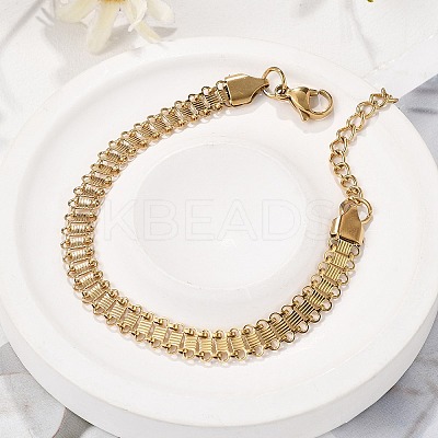 667 Stainless Steel(Grade 201 Equivalent) Chain Bracelets BJEW-P351-01D-G-1