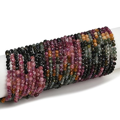 Natural Multicolor Tourmaline Beads Strands G-S388-A01-3mm-1