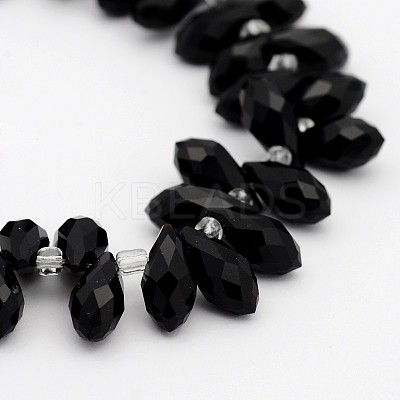 Electroplate Glass Faceted Teardrop Beads Strands EGLA-D014-14-1