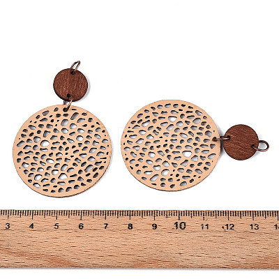 Bohemian Retro Hollow Flat Round Leather Pendants FIND-N007-02A-02-1
