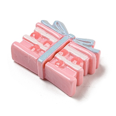 Spring Cherry Blossoms Theme Opaque Resin Cake with Bowknot Decoden Cabochons X-RESI-E055-02H-1