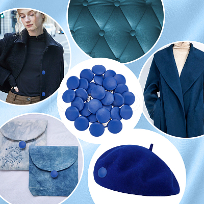 30Pcs 1-Hole PU Leather Shank Buttons BUTT-NB0001-92B-1