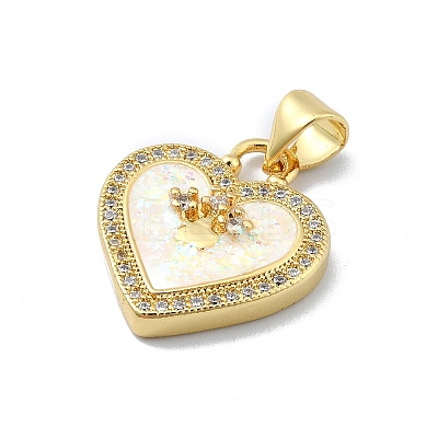 Brass Micro Pave Clear Cubic Zirconia Pendants KK-A221-19E-G-1