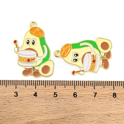 Golden Plated Alloy Enamel Pendants ENAM-Z017-10G-01-1