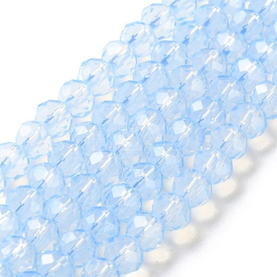 Baking Paint Transparent Glass Beads Strands DGLA-A034-J6MM-D01-1