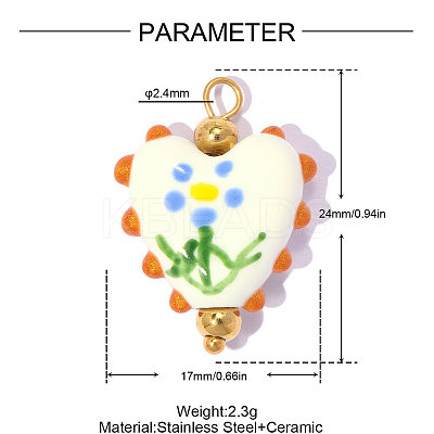 Handmade Porcelain Pendants PR-OY001-09G-1