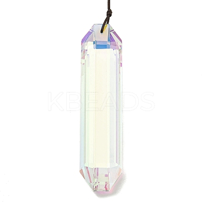 Glass Rectangle Hanging Suncatchers HJEW-P018-C01-1