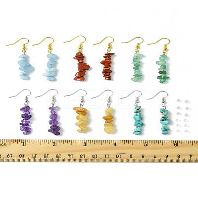 Natural & Synthetic Gemstone Dangle Earrings EJEW-FS00056-1