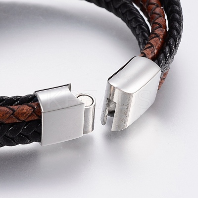 Leather Cord Multi-strand Bracelets BJEW-F325-24P-1