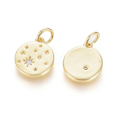 Brass Micro Pave Cubic Zirconia Pendants ZIRC-G166-16G-1