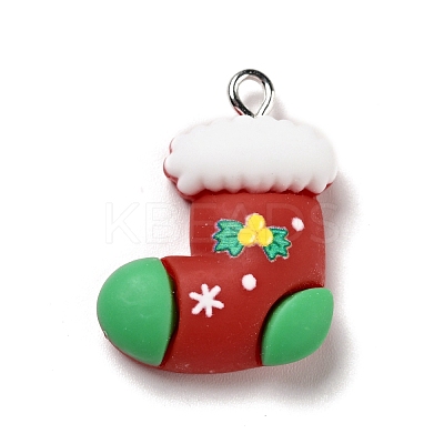 Christmas Opaque Resin Pendants RESI-G043-A10-1