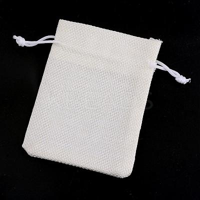 Polyester Imitation Burlap Packing Pouches Drawstring Bags ABAG-R005-18x13-21-1