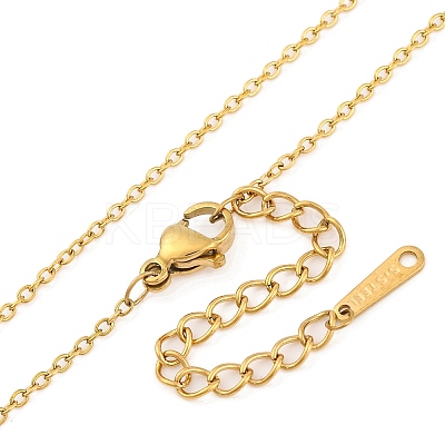 304 Stainless Steel Heart Pendant Necklaces for Women LS-EJEW-Z044-01G-1