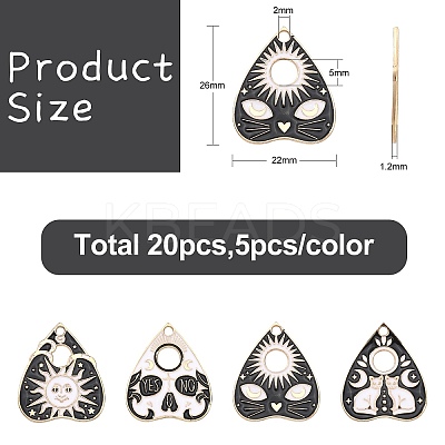 20Pcs 4 Styles Alloy Pendants ENAM-CJ0002-88-1