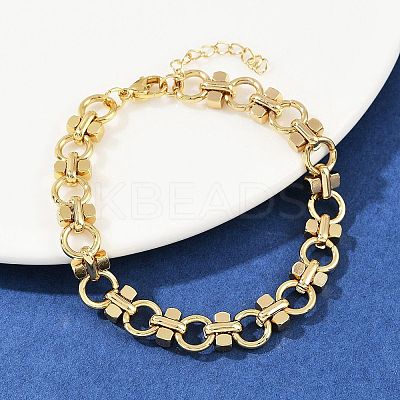 304 Stainless Steel Link Chain Bracelets BJEW-H207-01A-G-1