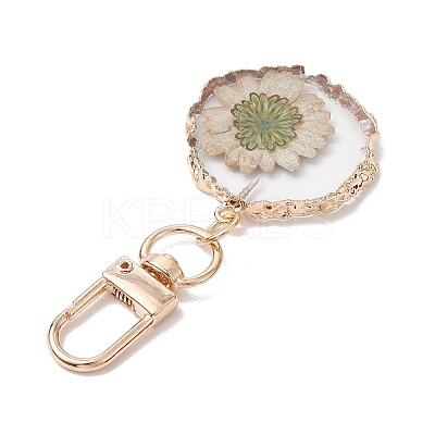 Inner Dried Flower Resin Pendant Decoration HJEW-JM02663-01-1