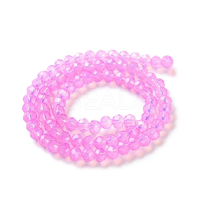 Baking Paint Transparent Glass Beads Strands DGLA-A034-J6MM-D05-1