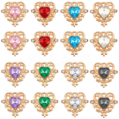 32Pcs 8 Colors Glass Pendants FIND-SC0015-34-1