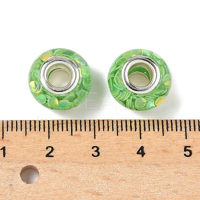 Transparent Resin Rondelle European Beads RESI-S023-16-1
