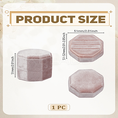 1Pc 3-Slot Octagon Velvet Rings Storage Boxes CON-LP0001-89A-1