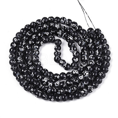 Baking Paint Glass Beads Strands DGLA-N015-6mm-10-1