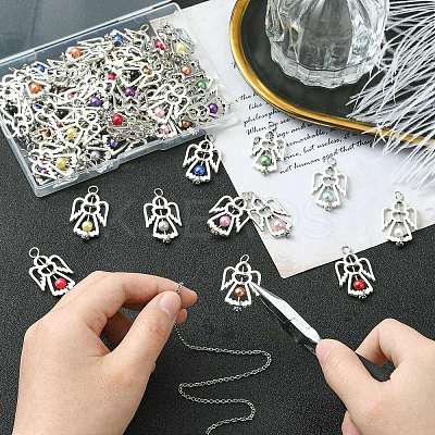 60Pcs 15 Colors Acrylic Pendants PALLOY-CJ00097-1