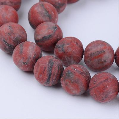 Natural Sesame Jasper/Kiwi Jasper Beads Strands G-Q462-6mm-04-1